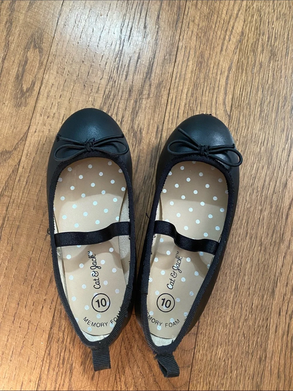 Cat & Jack Black Girls' Mary Jane Ballet Flats with Bow